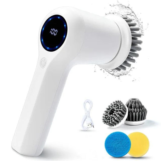 Cordless Electric Spin Scrubber USB Rechargeable  Cleaning Brush with 4 Replaceable Heads for Bathroom Car Tile Floor Bathtub